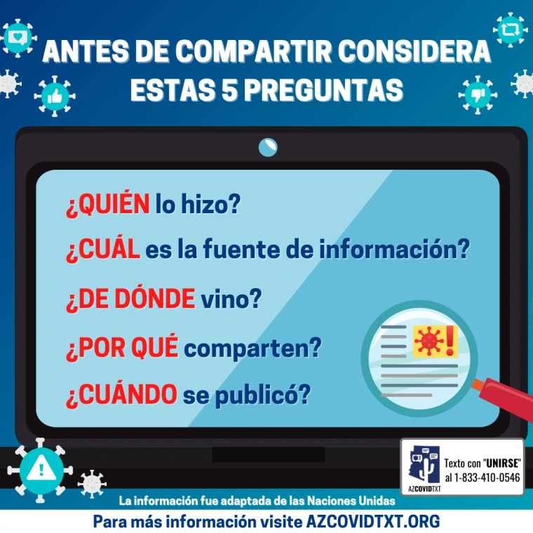 Spanish Graphic of Before You Share Online Consider the 5W's