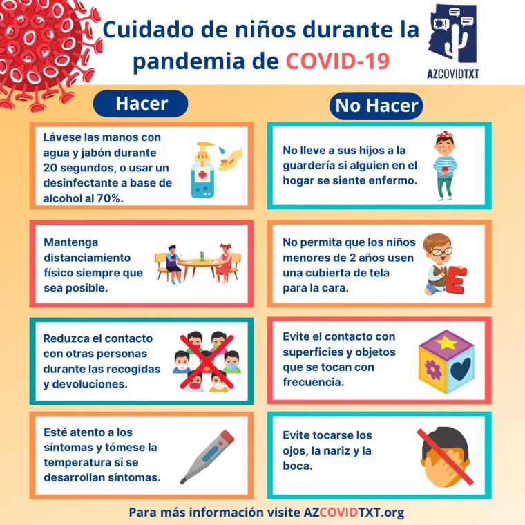 Spanish Graphic of Childcare During COVID19 Pandemic