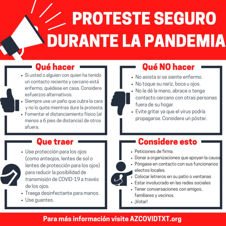 Spanish Graphic of Safely Protest During Pandemic