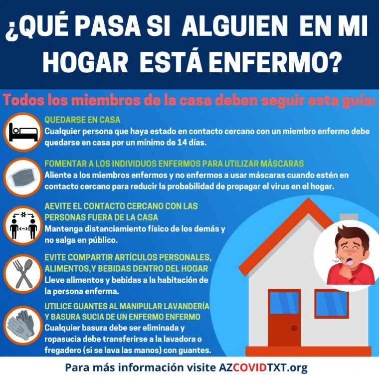 Spanish Graphic of What If Someone In My Household Is Sick?